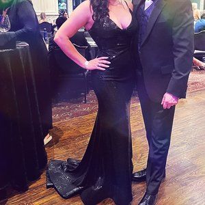 Mermaid black ball gown